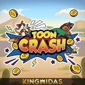 Toon Crash game icon with a cartoon toon leaping across stacked cards